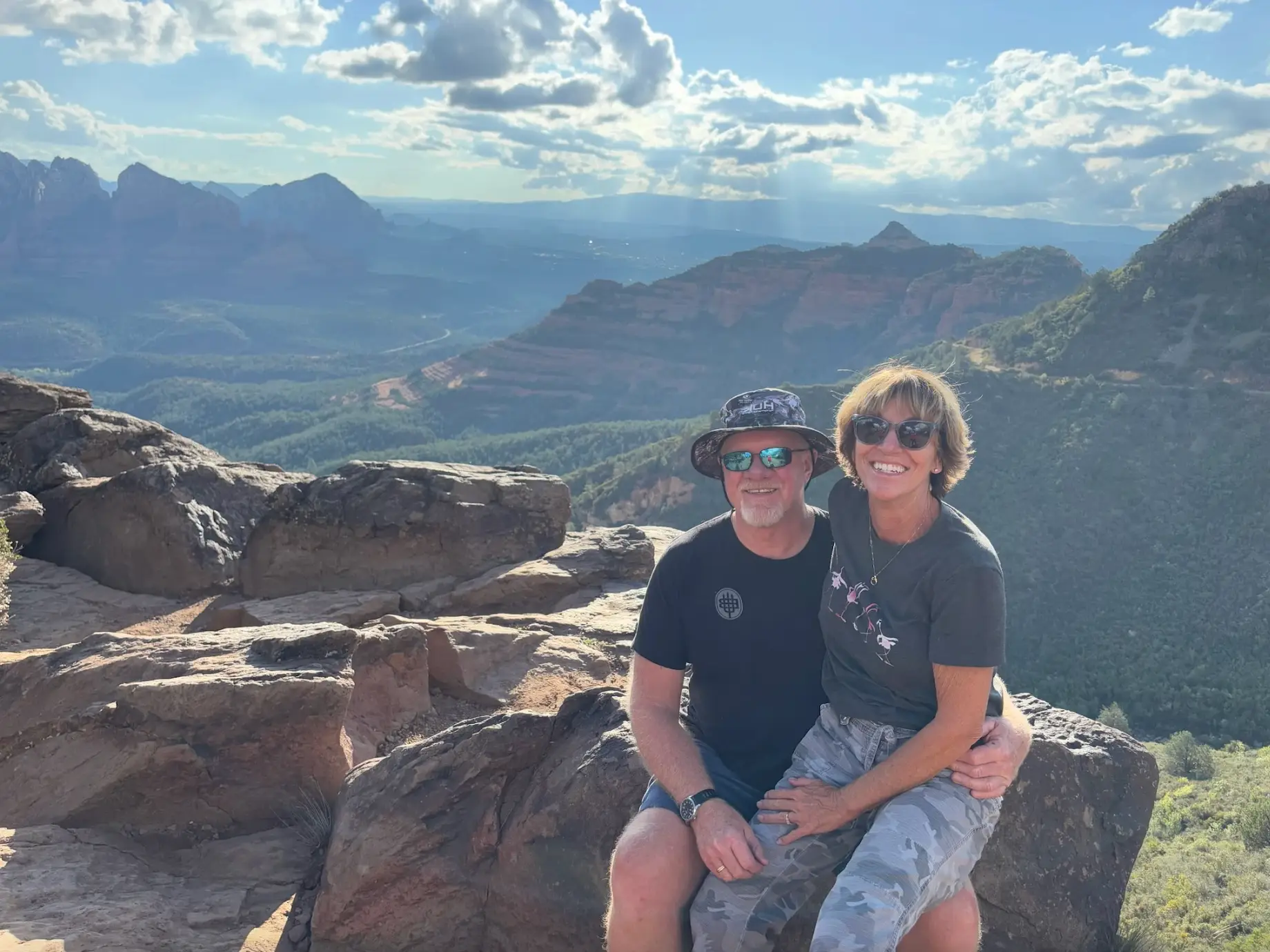Family riding a UTV rental through Sedona backcountry