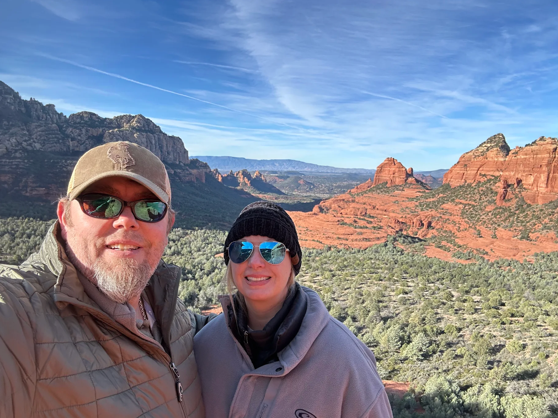 Family riding a UTV rental through Sedona backcountry