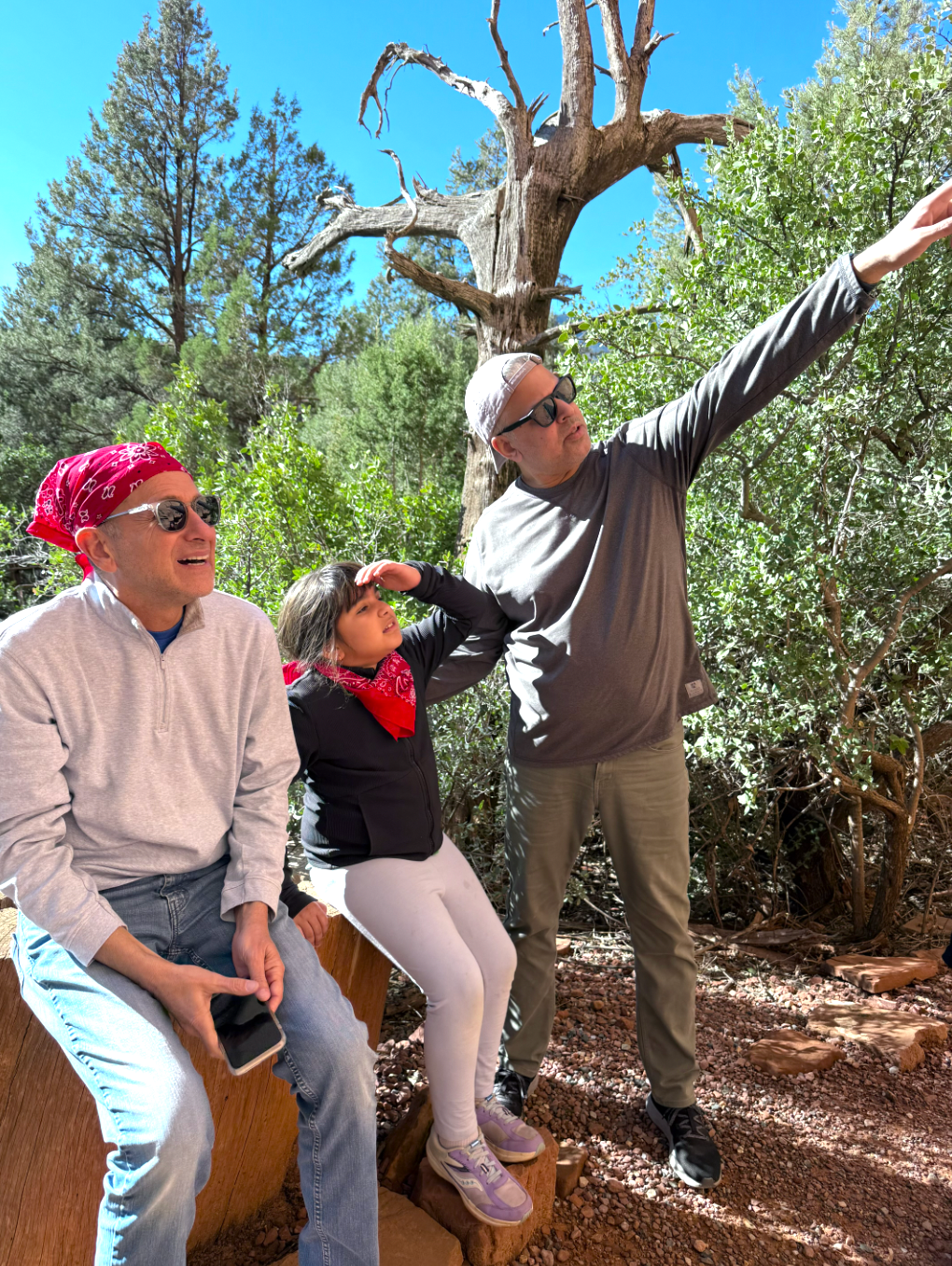 Family riding a UTV rental through Sedona backcountry