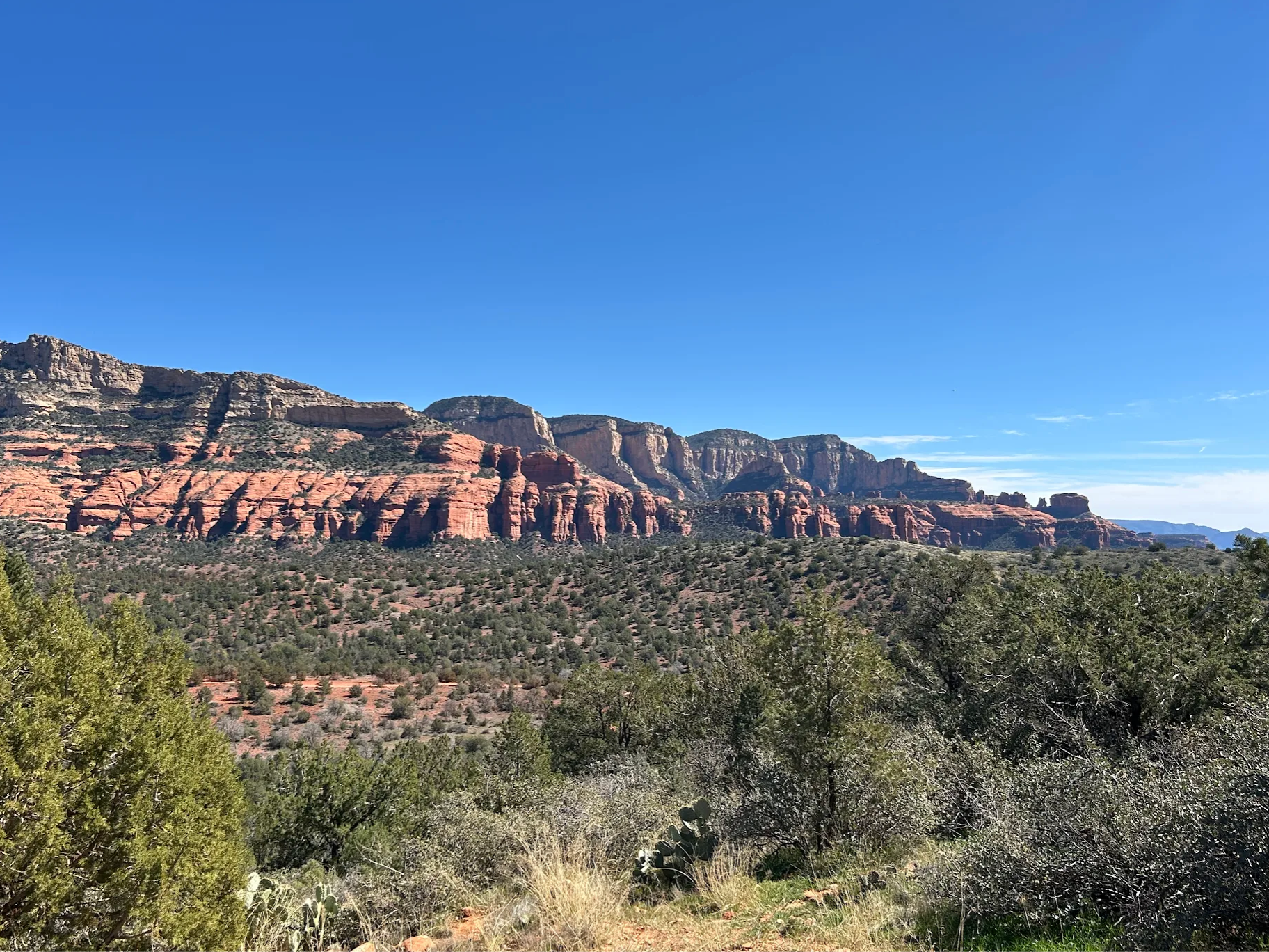 Sedona red rock landscape viewed from UTV off-road trail